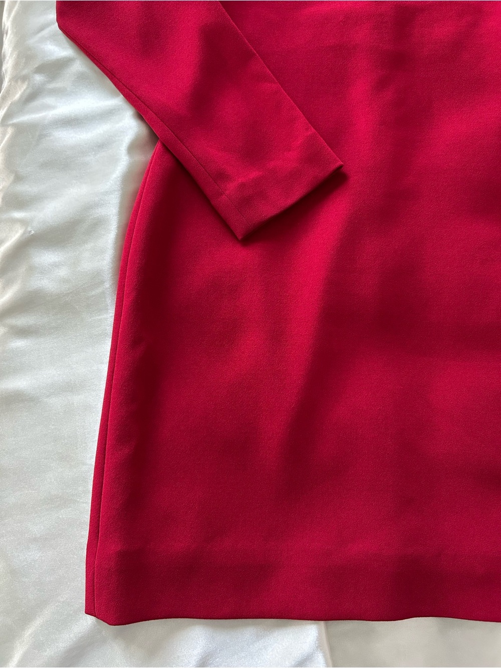 Diane Von Furstenberg Vintage Red Dress with Braided Collar Detail Long Sleeve - Picture 7 of 10